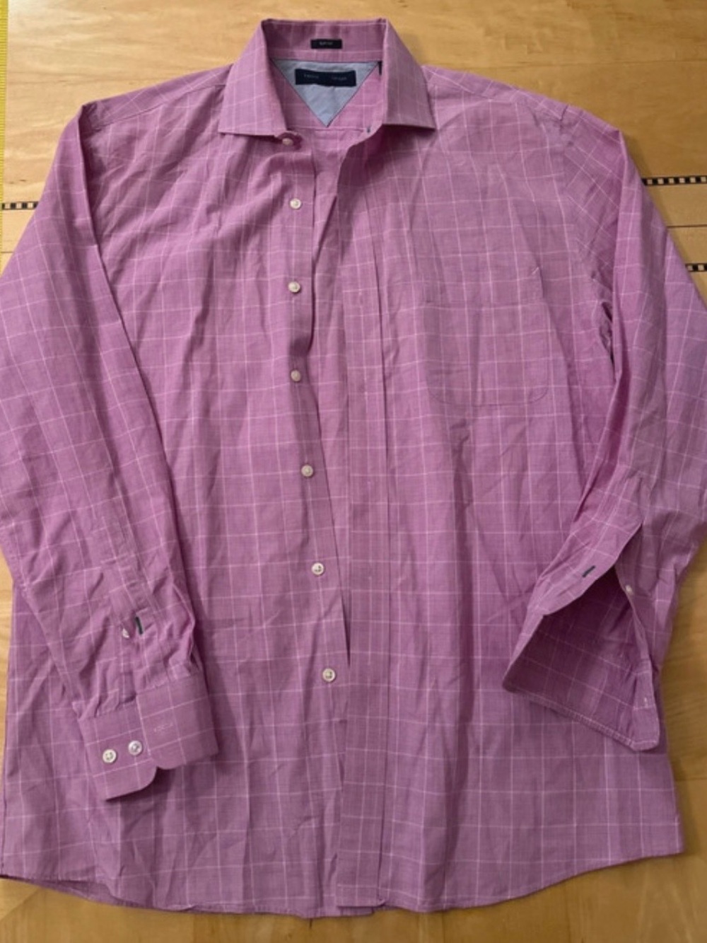 Tommy Hilfiger Pink Checked Long-Sleeve Dress Shirt